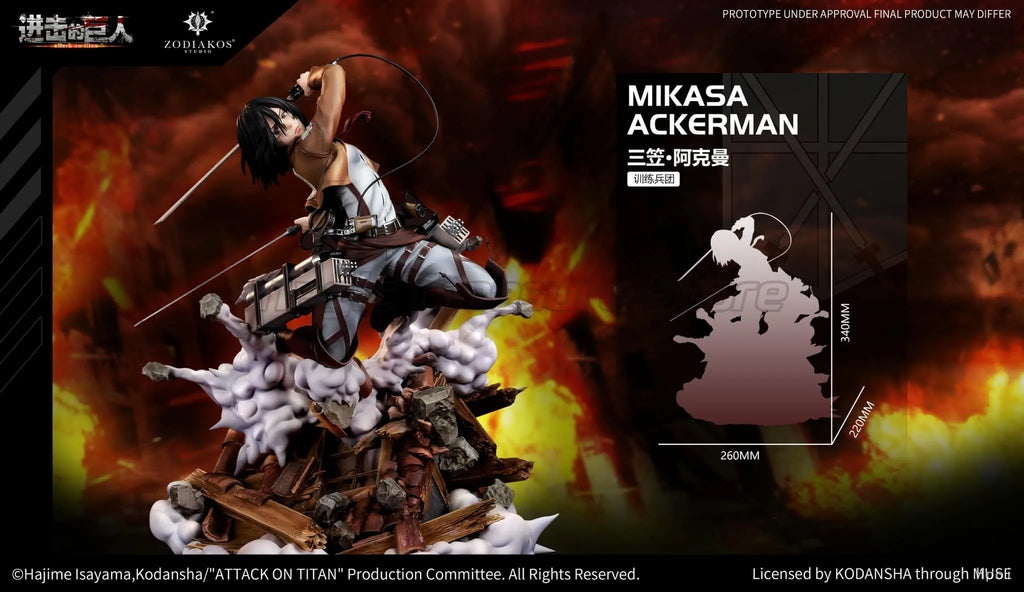 【MT】Original Zodiakos Studio Attack on Titan Mikasa Ackerman 1/6 Scale Figure Toy Model Collection
