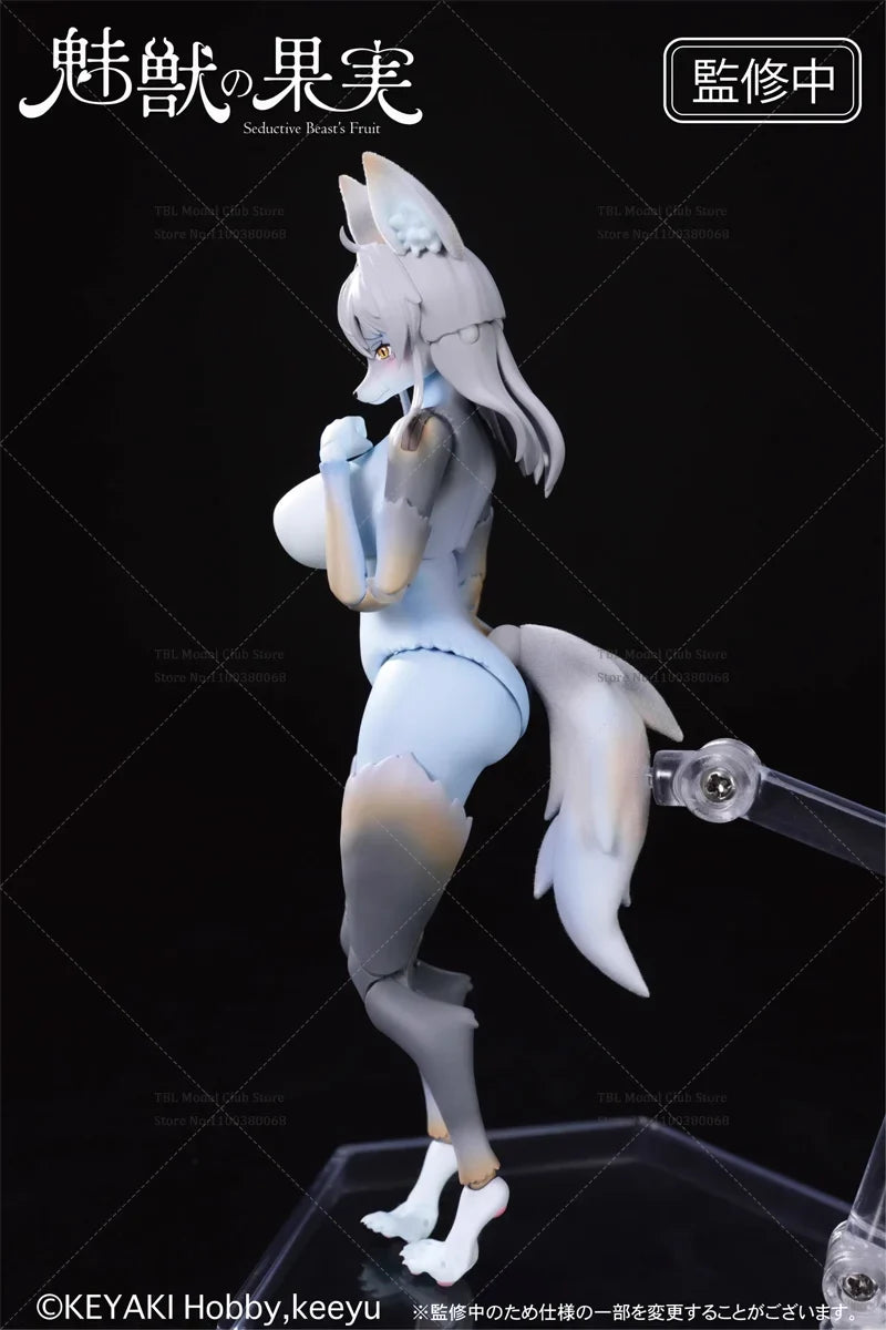In Stock KEYAKI Hobby 1/12 Scale Cute White Wolf Orc Furry Tail 6-inch Full Set Action Figure Female Soldier Collections Toys