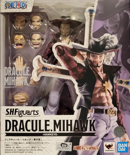 Bandai S.H.Figuarts SHF ONE PIECE RORONOA DRACULE.MIHAWK -HAWKEYE- Model Kit Action Figures Model Toy Gift for Children