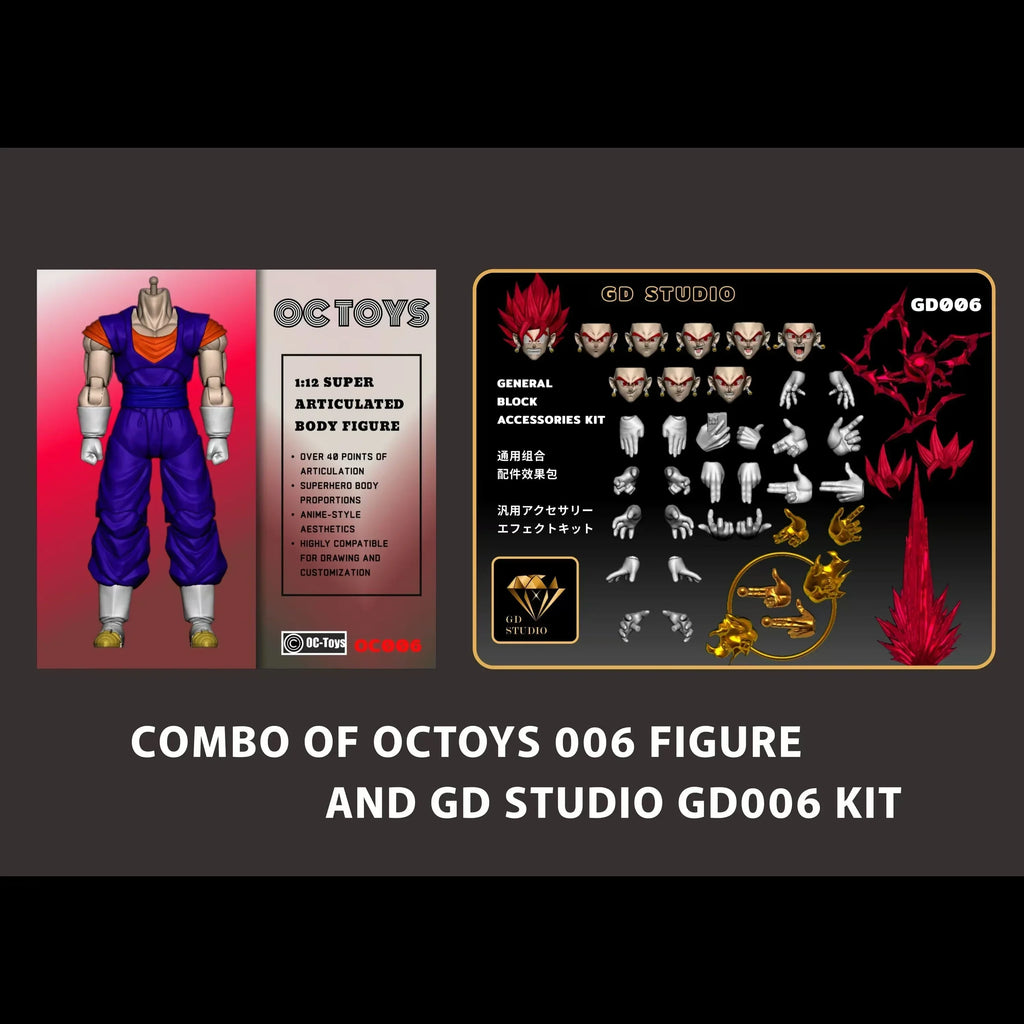 OC Toys Dragon Ball SHF Super Saiyan SSJ Veggetoo Son Goku Vegito 3.0 Figure Body Anime Action Figures Models Gifts Toys