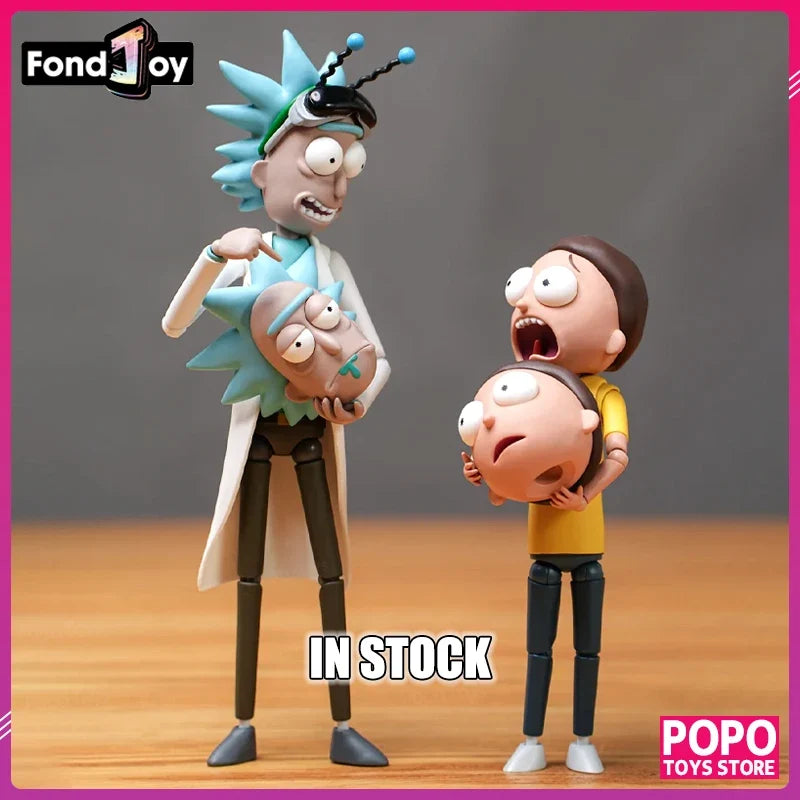 Fondjoy Rick and Morty Genuine Adult Swim Anime Action Figure 1/12 Scale Joint Movable Model Figurine Collectible Gift Toy