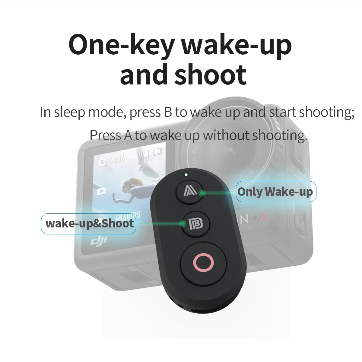 Suitable for DJI Action6  5 Pro/4  Osmo 360 sports camera Bluetooth remote control DJI camera Bluetooth selfie stick accessories
