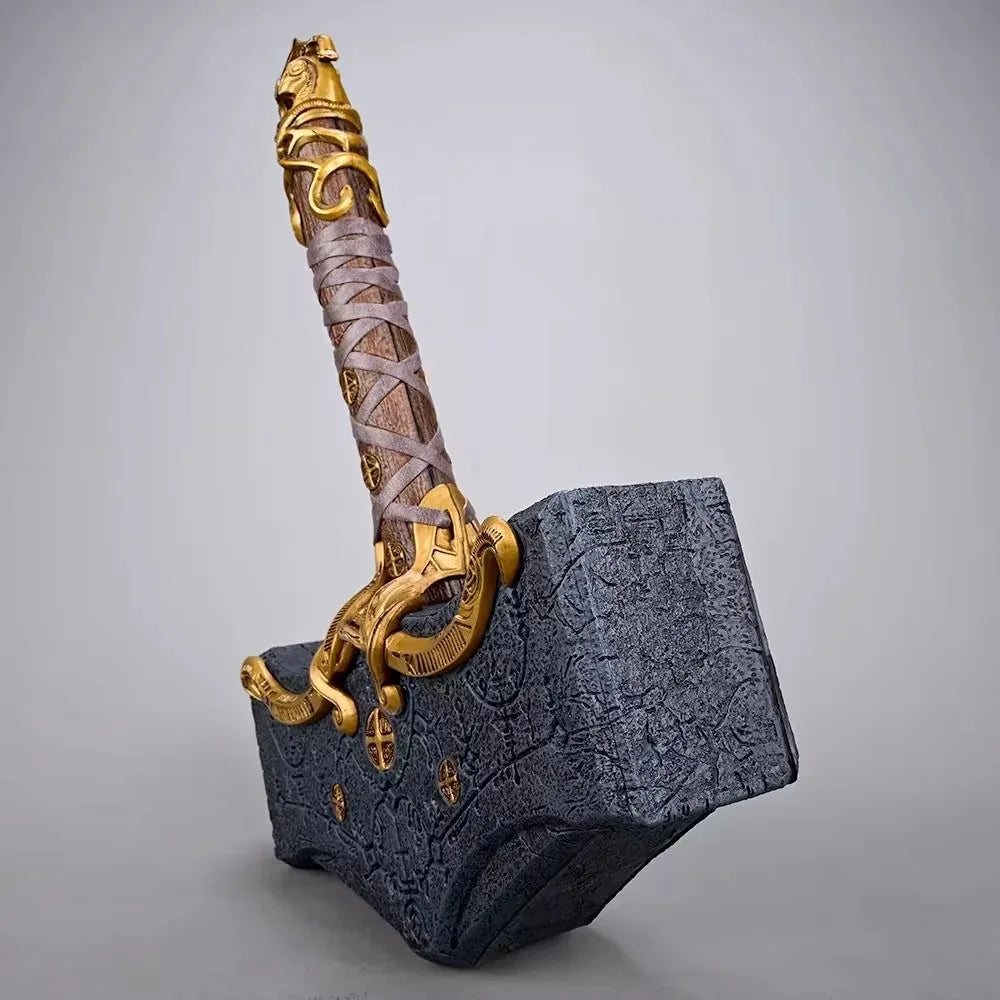 God Of War 5 Thor's Hammer GK Weapon Model PVC Figure Collection Model Toys New Year's Christmas Gifts 35cm