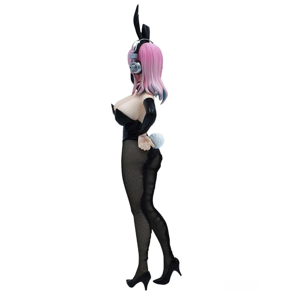 In Stock FuRyu Original Genuine SoniComi Super Sonico BiCute Bunnies Figure Black 28cm Sexy Collections Model Toy Figures Gift
