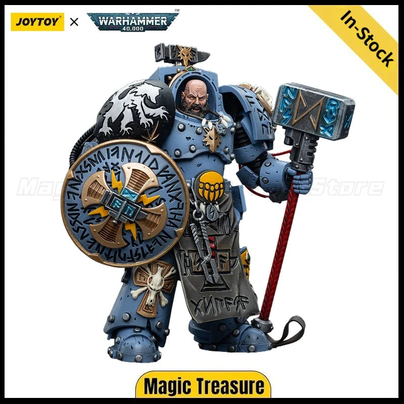 【In Stock】JOYTOY Warhammer 40K Space Wolves Arjac Rockfist Model Toy Gifts 1/18 Action Figure