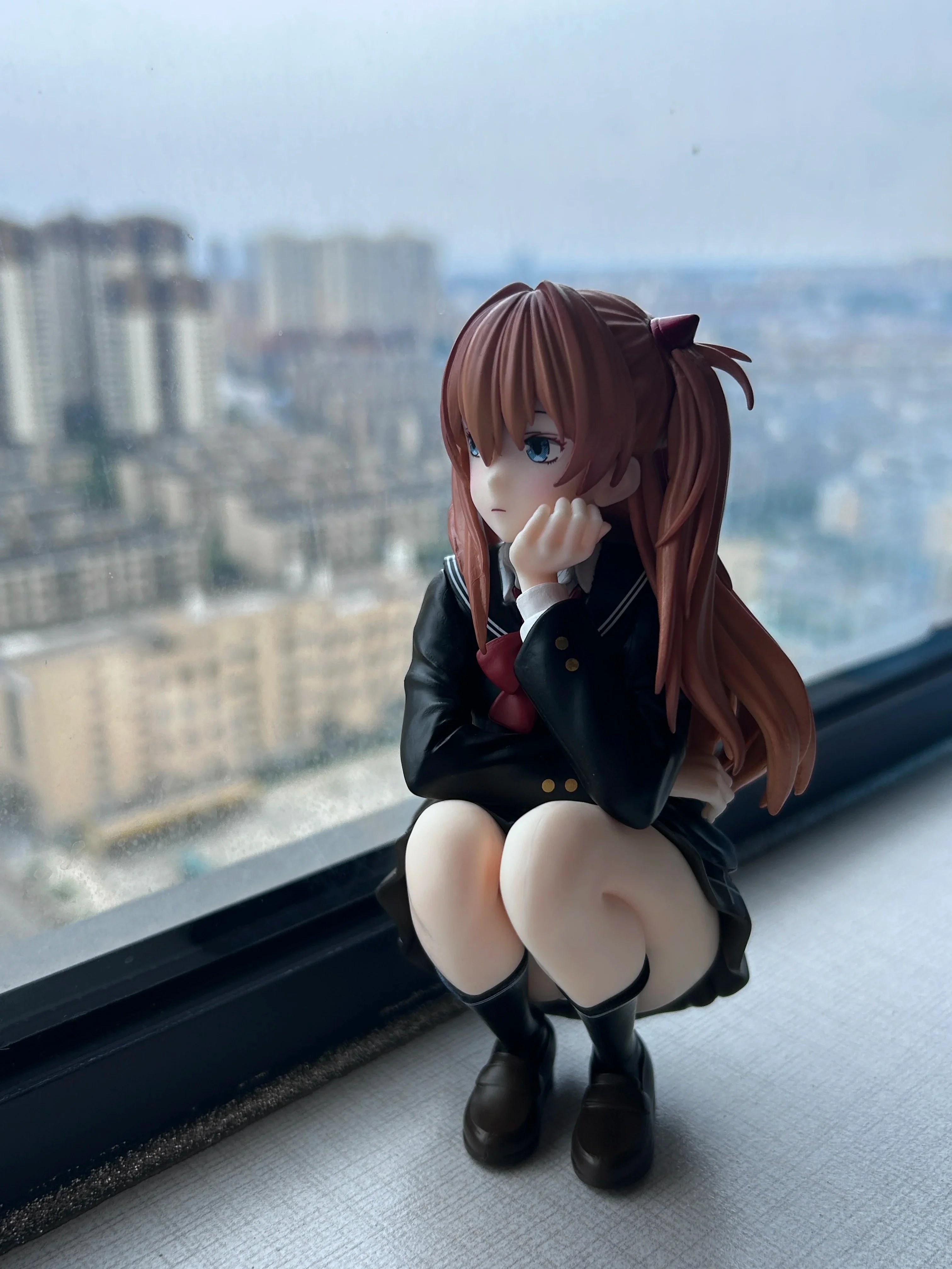 Asuka Langley Soryu Action Figure College Wind Beautiful Young Girl Computer Case Collection Model