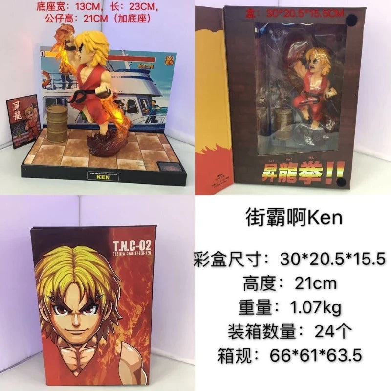 Street Fighter Street Fighter T.N.C Red KEN Shoryuken Chunli Figure Ornament Model