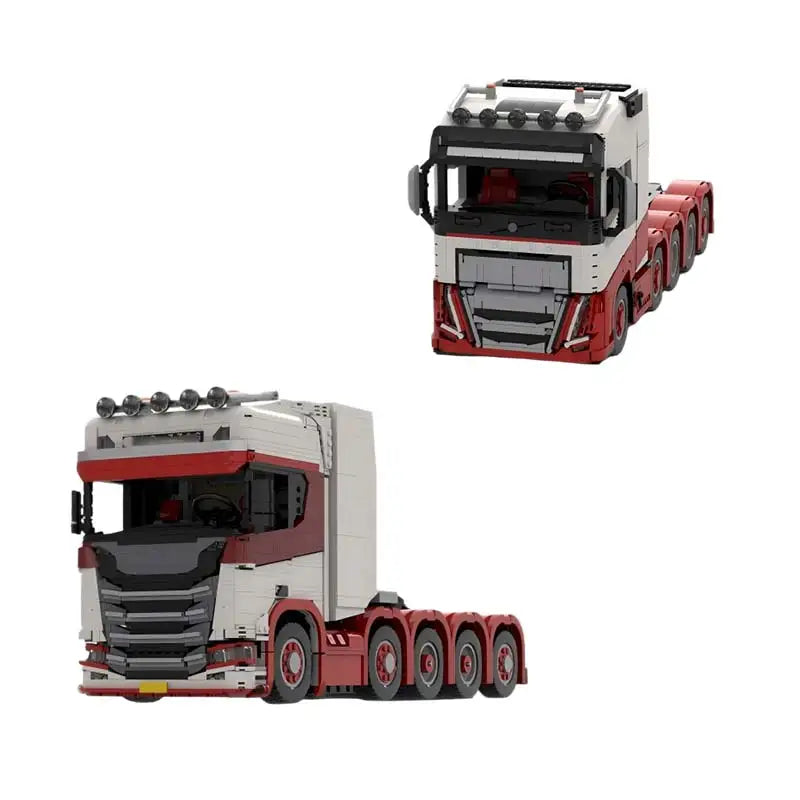 Classic Motor Machine Tractor 10X4 tractor(Red)  Model DIY Car Modular MOC Building Blocks Technology Bricks Creative Toys