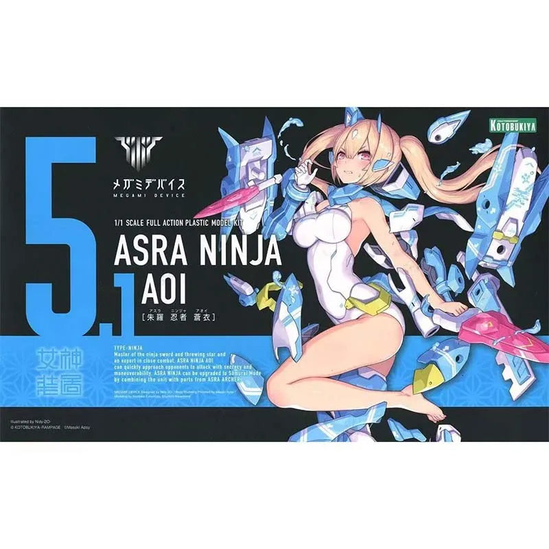 Kotobukiya Megami Device Model Kit Asra Ninja Aoi Anime Figure Building Kit Mobile Suit Girl Action Figures Toys For Boys Gift