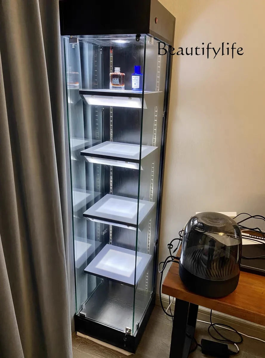 High-end figure display cabinet Household solid wood small Lego model trophy display cabinet
