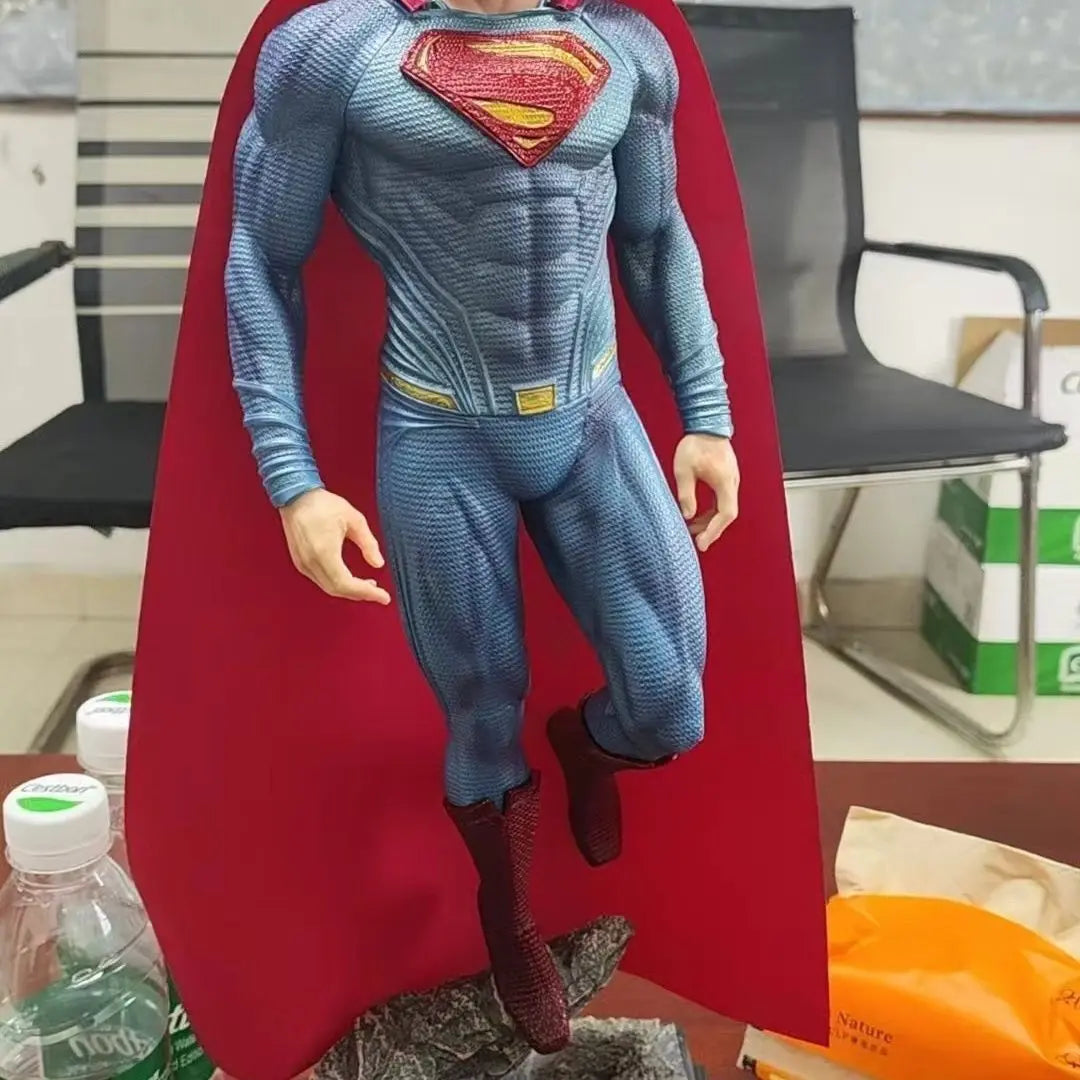 50cm Superman Anime Figure Superm Dawn Of Justice Action Figure Pvc 2 Heads 2 Hands Statue Ornament Children Toys Gift