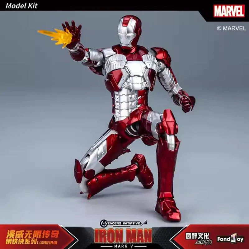 Fondjoy Ironman Iron Man MK5 Joints Moveable Action Figures Toys 15cm ABS Material 1/12 Scale Boy Birthday Gifts Hoilday Gifts