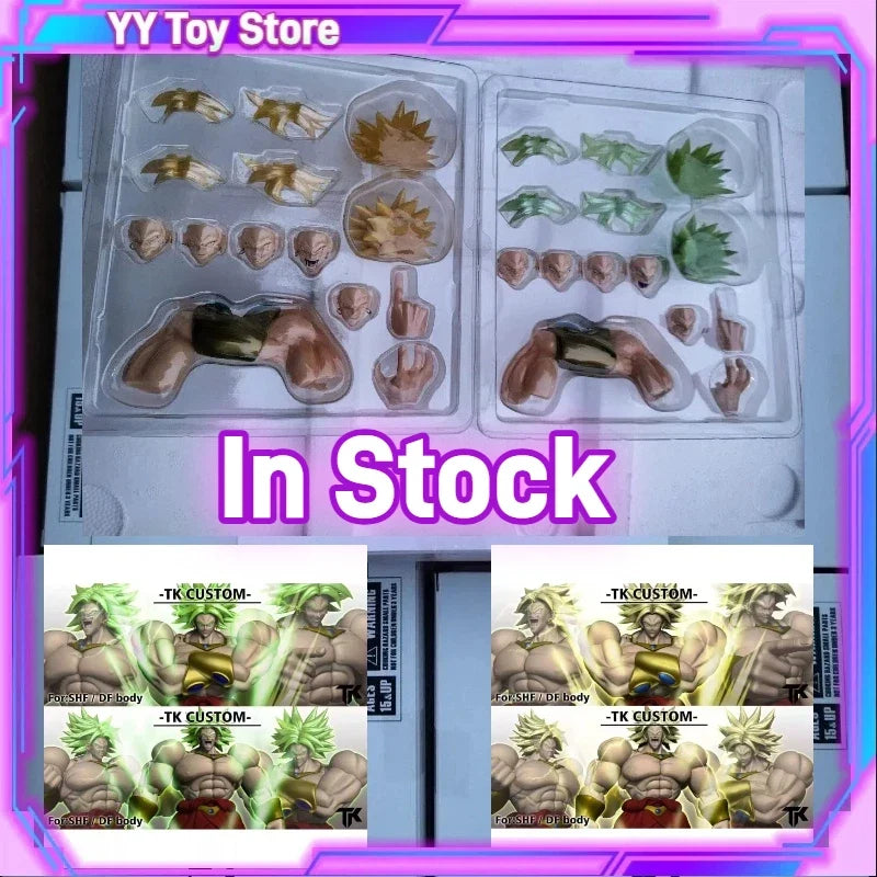 In Stock TK CUSTOM Dragon Ball Z Super Saiyan SHF For Demoniacal Fit Broli Head Accessories Anime Action Figures Models toy gift