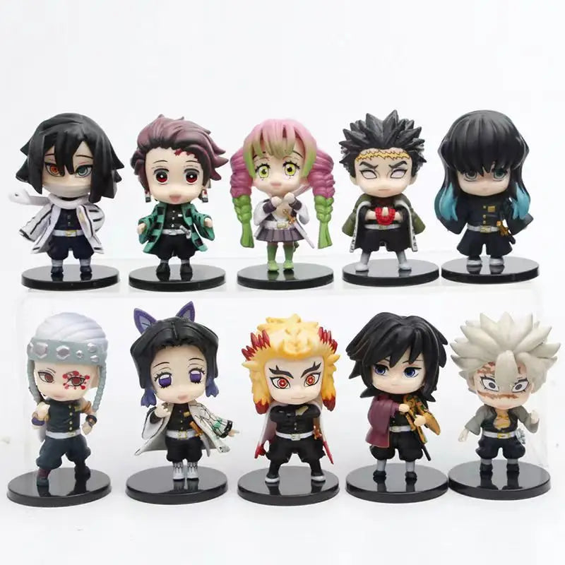 Demon Slayer Anime Figure Tanjiro Nezuko Figurine Zenitsu Inosuke PVC Model Toys Hashira Action Figure Room Decor for Gift