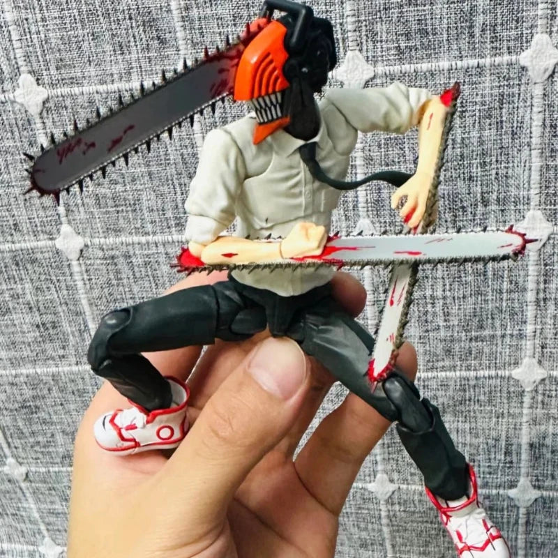New Figma 586 Chainsaw Man Action Figure Shf Denji Katana Man Anime Model Doll Statue Joint Movable Movie Toys New Year'S Gifts