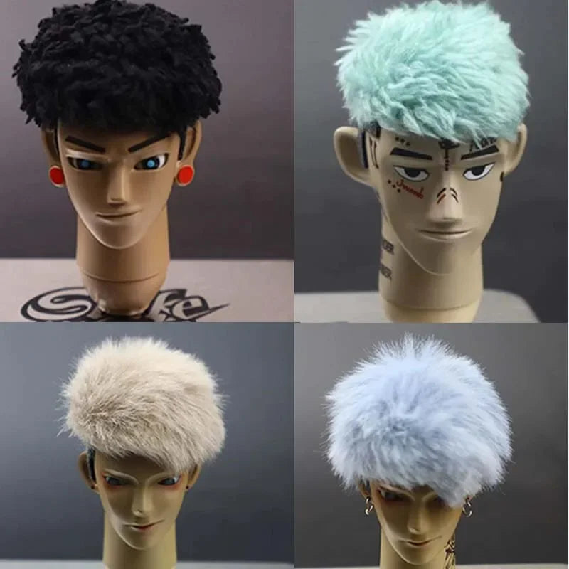 Customized 1/6 Scale Trendy Anime Male Solider Head Sculpt Boy Transplanted Hair Head Played Model for 12in Action Figure Toy