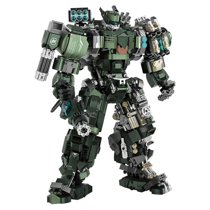 1403 Teile Großes Mecha-Krieger Bausteine Set Kampfroboter Actionfigur Modellbausätze Erwachsene Teenager Montierte Spielzeuge Geschenke Für Jungen