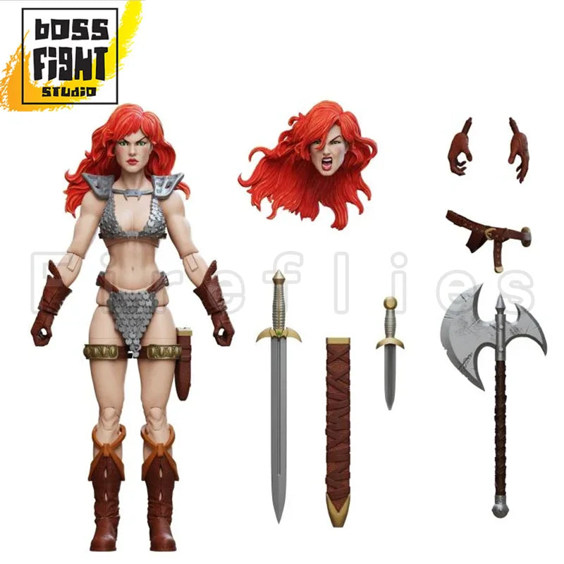 [Pre-Order]1/18 4inches Boss Fight Studio Action Figure Red Sonja Hero H.A.C.K.S. Red Sonja Anime Collection Model Toy