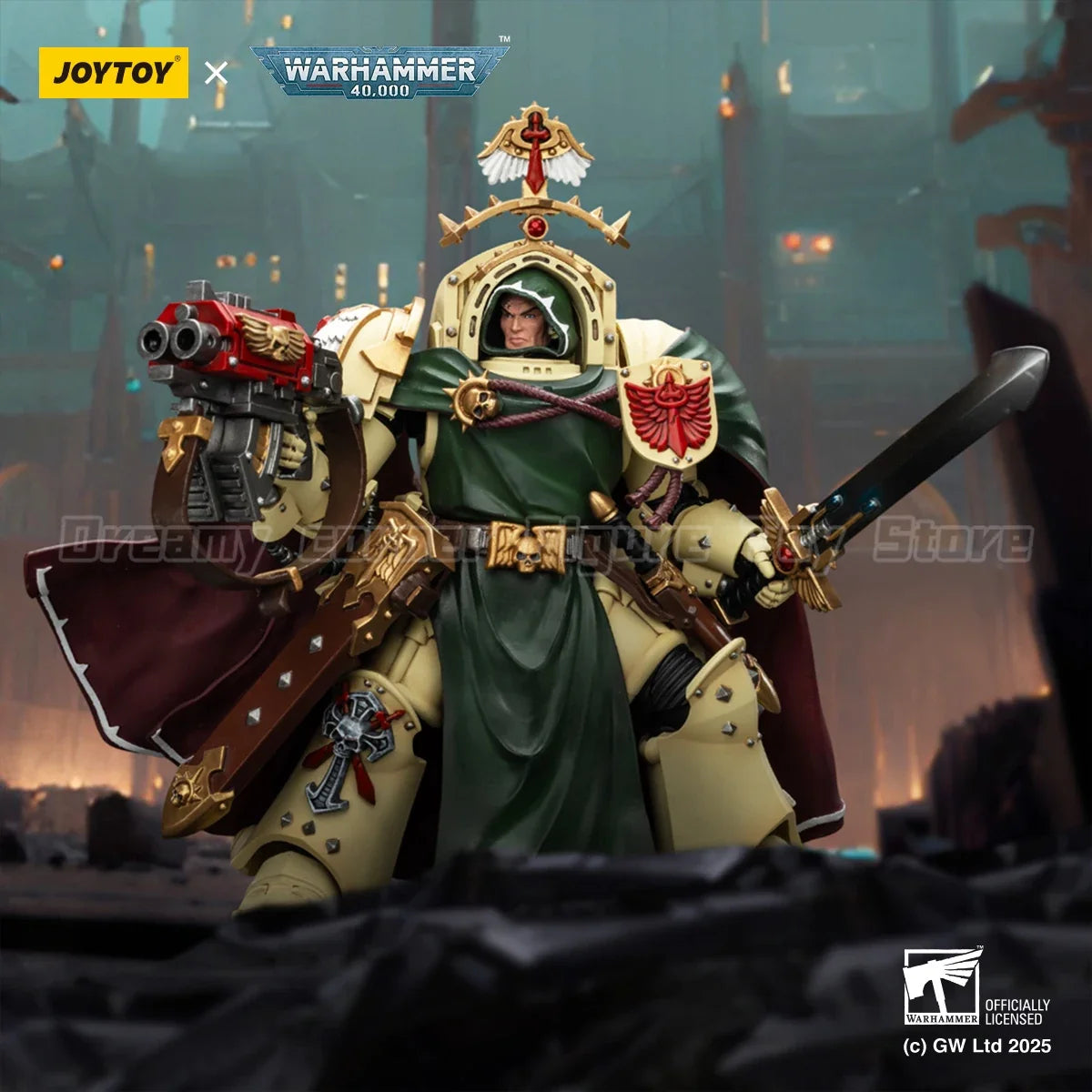 【In Stock】JOYTOY Warhammer 40K Dark Angels Belial Grand Master of The Deathwing with The Sword of Silence and Storm Bolter To