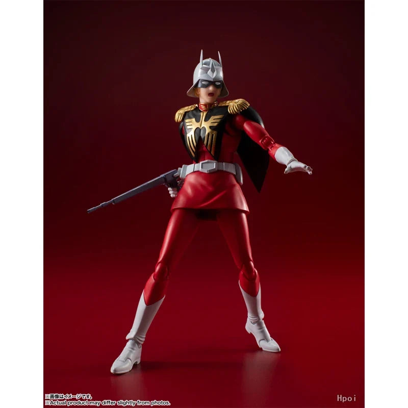 Genuine Brand New and Unopened Bandai Banpresto S.h.figuarts Mobile Suit Gundam Char Aznable Anime Action Figures Model 15.5Cm