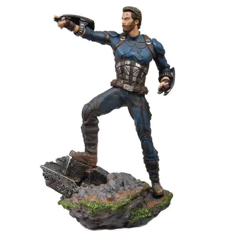 Marvel Avengers Anime 20cm Action Figure Captain America Spider Man Steve Rogers Black Figurine Model Toy Christma Birthday Gift