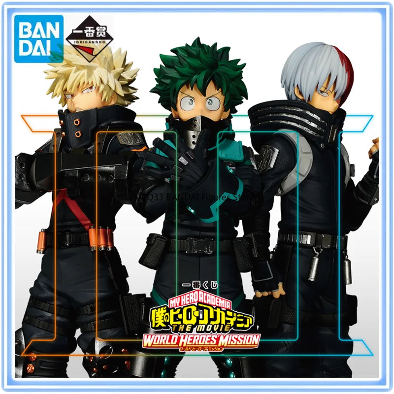 Original My Hero Academia Katsuki Bakugou Midoriya Izuku Todoroki Shoto STEALTH SUIT Ver.world Heroer'mission Figure Model Gift