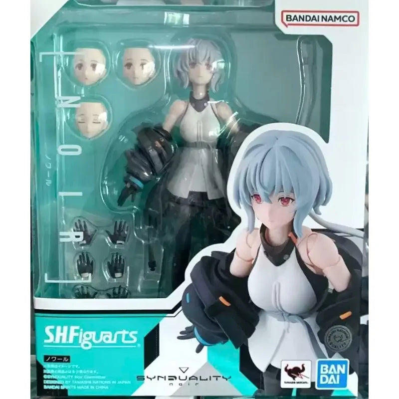 Bandai Original SHF SYNDUALITY NOIR Anime Action Figure Collectible Joints Movable Model Toys Ornaments Gift Children Kid Girl
