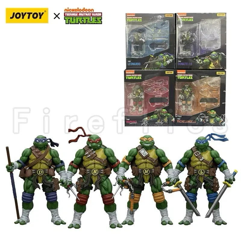 1/18 JOYTOY Action Figure Turtles-Michelangelo Donatello Leonardo Raphael Re-issue Version Anime