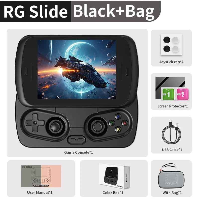 Anbernic RG Slide Handheld Game Console 4.7-inch LTPS In-Cell Screen Android 5000mAh Video Gaming Player Supports 1080p-Port Out