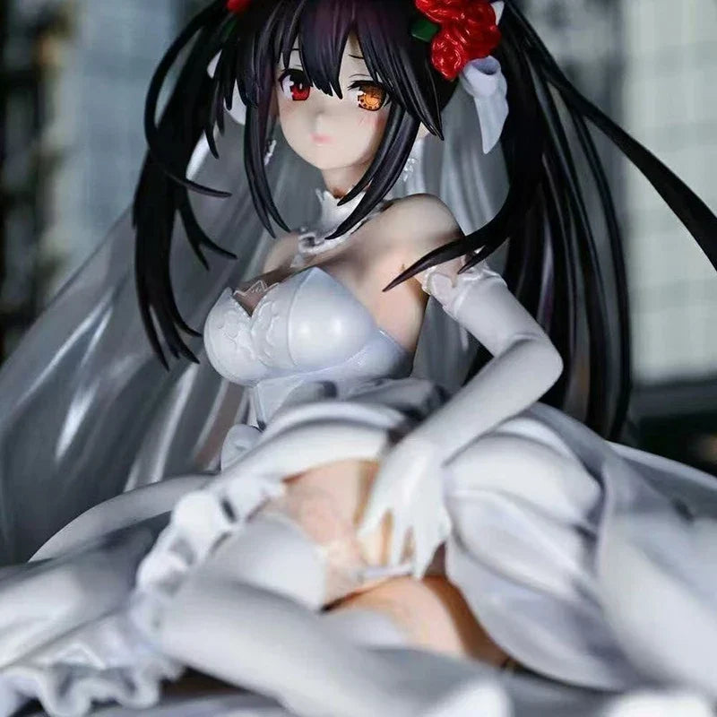 Date a Live Flower Wedding Series Anime Action Figure - Tokisaki Kurumi Beautiful Girl Wedding Dress Decoration Gk Collectible