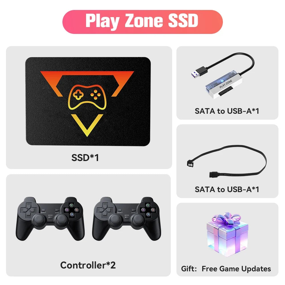 PlayZone 1TB Portable External Game SSD Handheld Game Console For Xbox/PS4/PS3/PS2/Switch Built-in 16000 Games For Win PC/Laptop