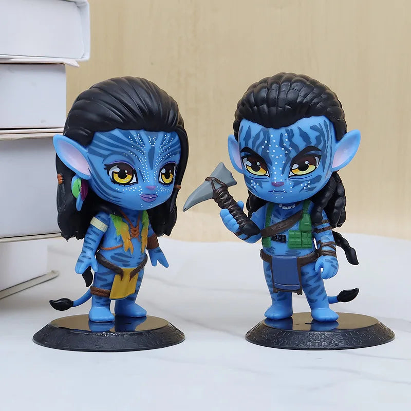 Q version of Avatar Water Way Figure Animation Solid PVC Model Car Center Console Ornament Cake Baking Decoration
