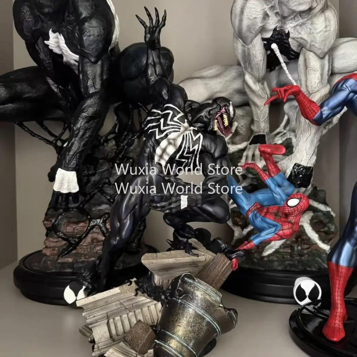 55cm Venom Battle Spider-Man Figure Marvel Anime Surroundings Figure Collection Desktop Ornament Decorations Best Gifts for Boys