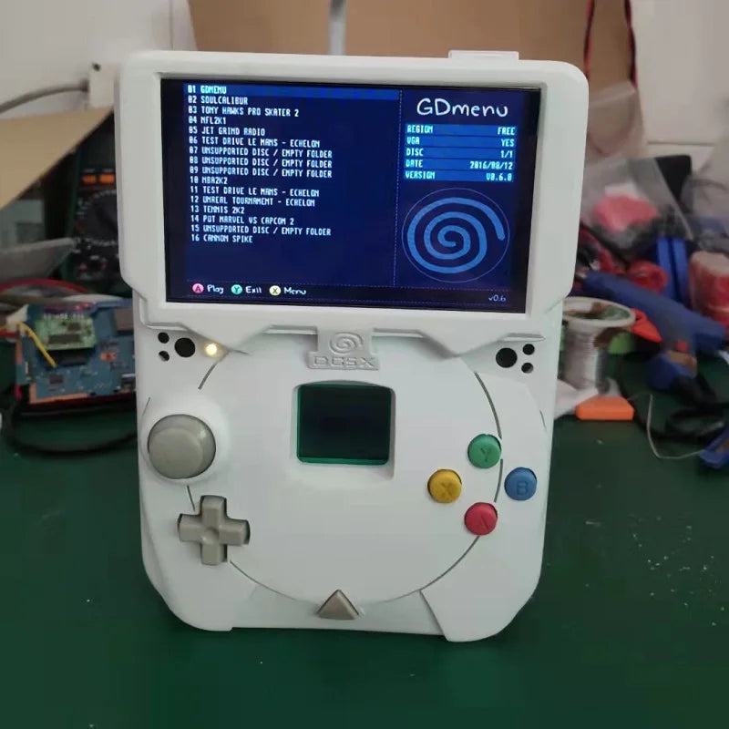 Dreamcast Portable – 4.3″ 16:9 Display  DC motherboard DREAMCAST Pocket Game GDEMU or DREAMSHELL Portable handset Gameboy