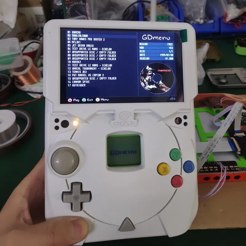Dreamcast Portable – 4.3″ 16:9 Display  DC motherboard DREAMCAST Pocket Game GDEMU or DREAMSHELL Portable handset Gameboy