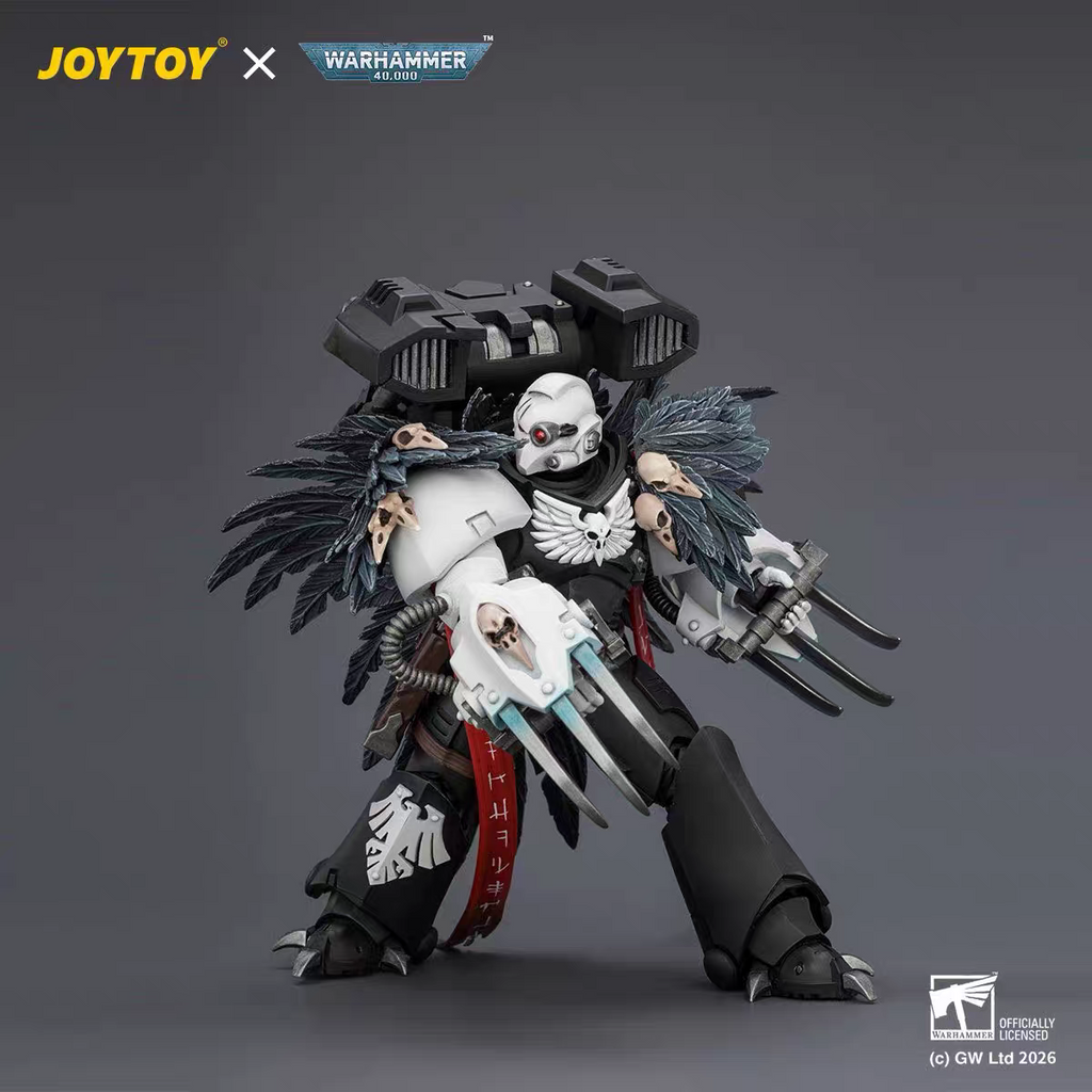 In-Stock: JoyToy Warhammer 40K Raven Guard Chapter Master Kayvaan Shrike 1:18 Scale Articulated Figure