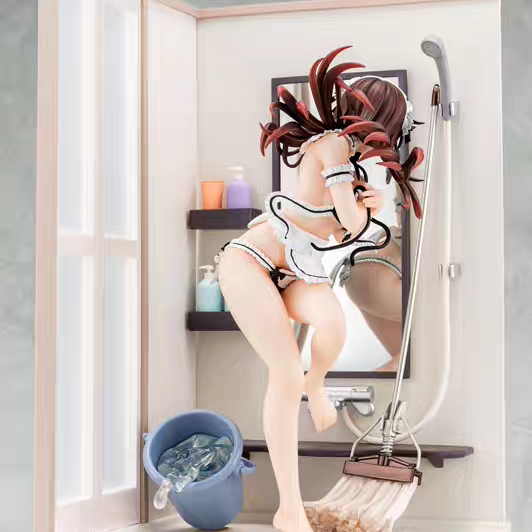 "Rent-a-Girlfriend": Chizuru Mizuhara (Maid Bikini / Cleaning Pose) — Authentic Figure