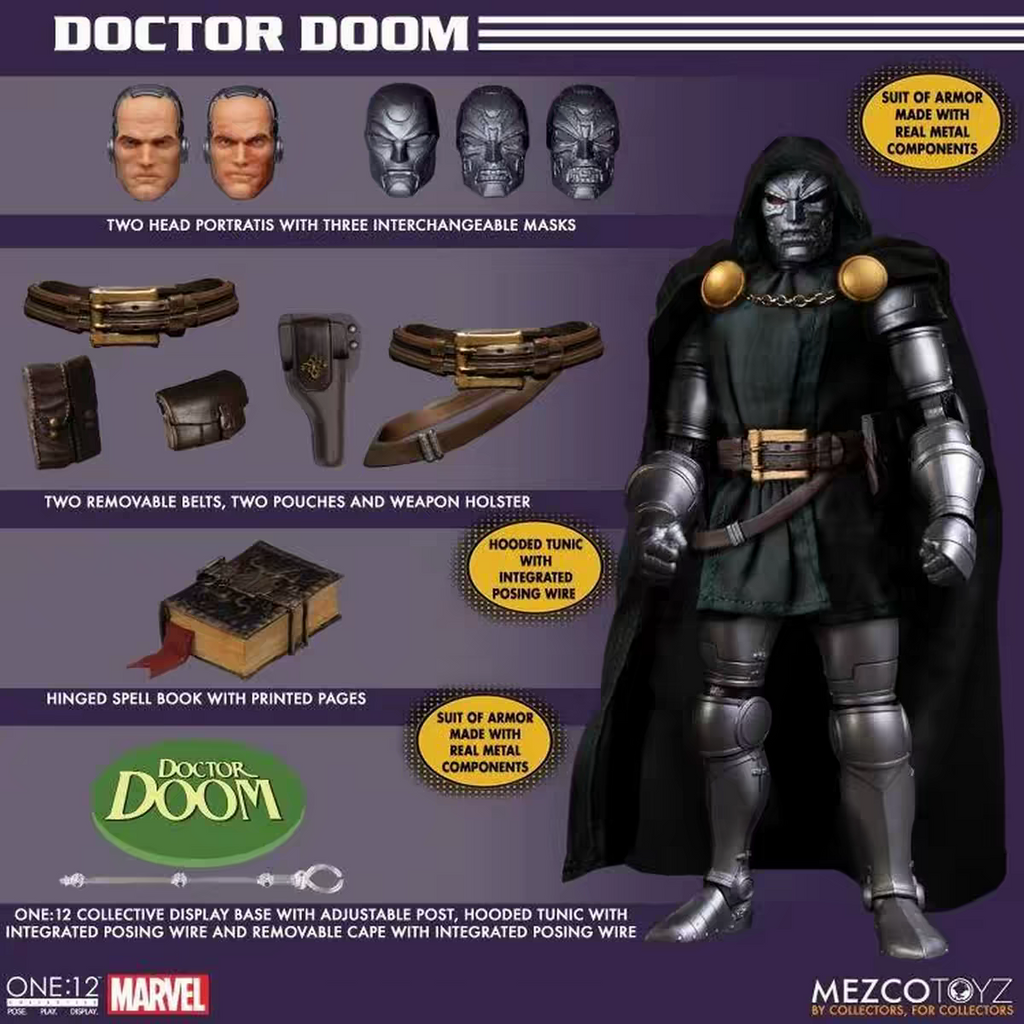 Mezco One:12 Collective Marvel Doctor Doom Action Figure. Deluxe edition